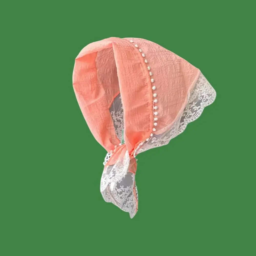 

Gentle Lace Headscarf Triangular French Pastoral Style Headband Towel Sun Protection Fringe Headband Women