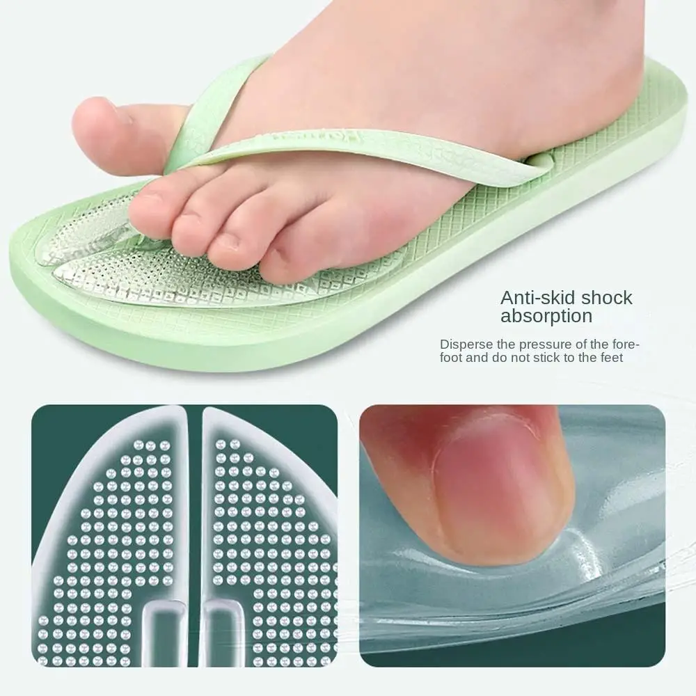 Anti-Slip Flip-Flops Teen Voorste Pads Voet Blister Reliëf Comfort Opvulling Flip-Flops Kussen Inlegzolen Voetverzorging Tools Transparant