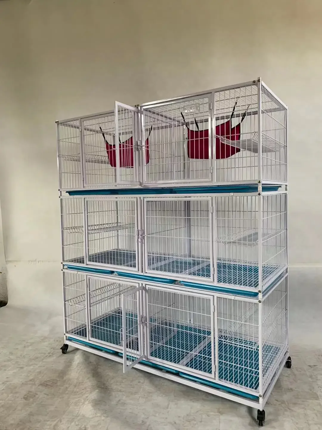 Durable Three-Layer Pet Dog Cat Cage Suitable For Baby Puppy Kitty High-quality Galvanized Square Pipe Cage