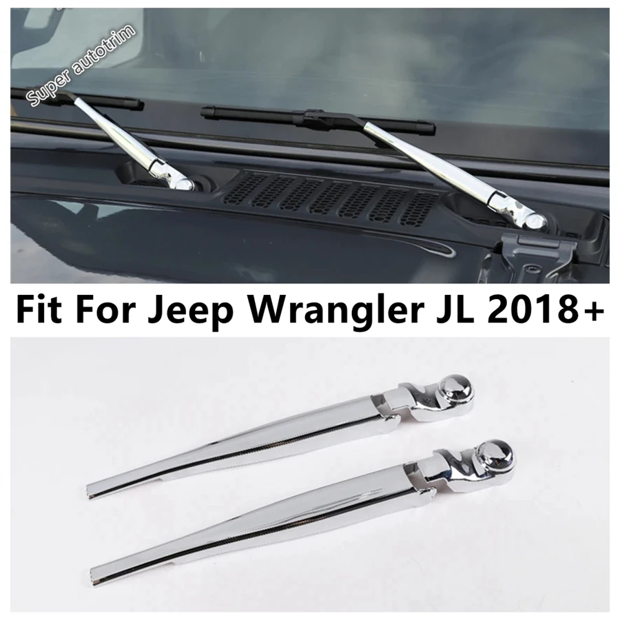 

Car Front Window Wiper Rain Arm Decoration Strip Cover Trim ABS Chrome Accessories Interior Fit For Jeep Wrangler JL 2018 - 2022