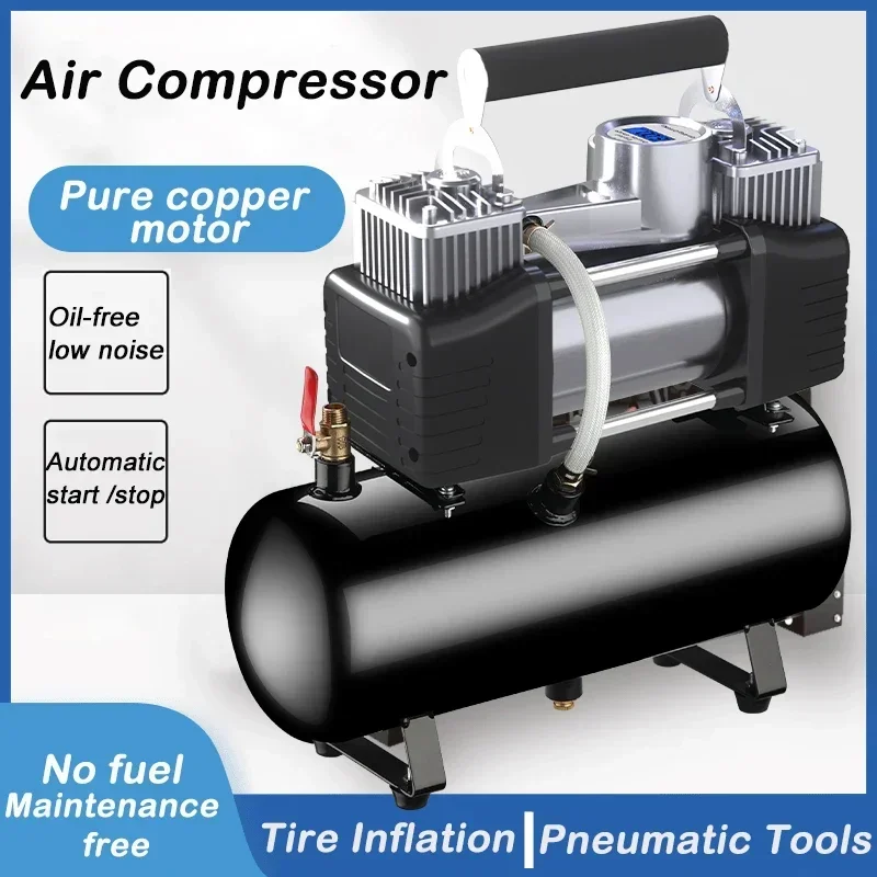 12V/220V Air Compressor Car Air Pump 2.5L/4L/6L Portable Tyre Inflator Electric Motorcycle Pump Small Air Compressor