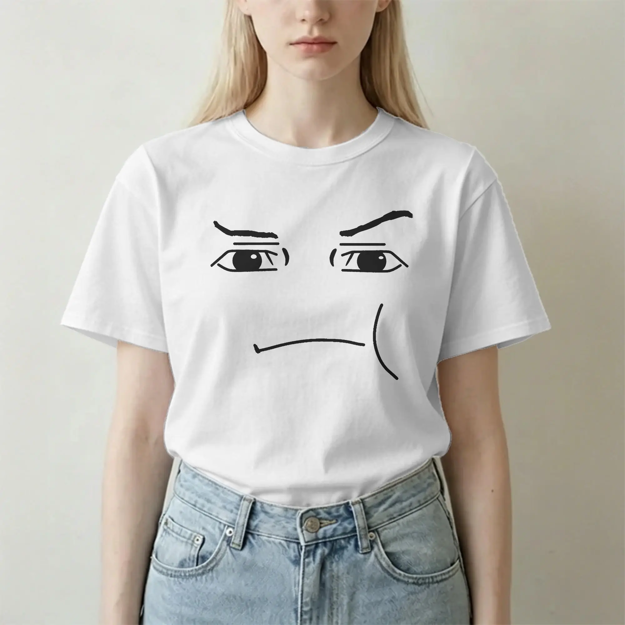 Men Women T-Shirt Game Robot Face Funny 100% Cotton Tees Short Sleeve T Shirt Round Collar Clothes Gift Idea