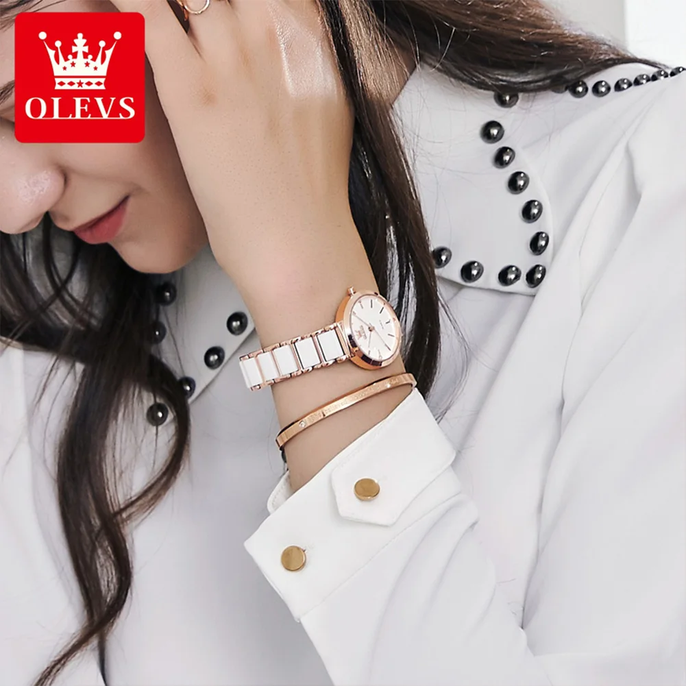 OLEVS Fashion Women Watches Luxury Rose Gold Square Watch Ladies Quartz Wrist Watch Elegant Bracelet Clock Reloj Para Mujer Gift