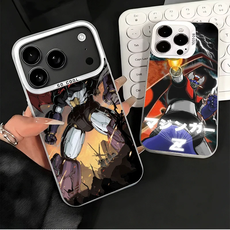 Funda Protectora Suave para Teléfono con Diseño de Anime M-Mazinger Z para iPhone 15 16 17 Pro Max 17Air 16E 14 Plus 13 12 Mini, Carcasa Trasera Antigolpes