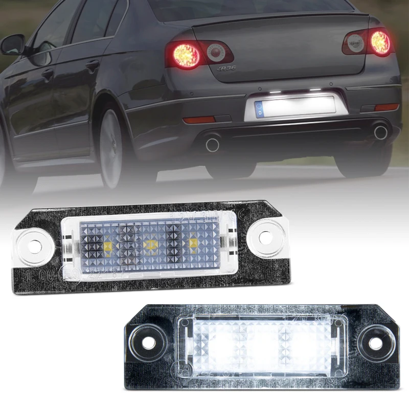 2Pcs For VW Golf 4 5 Lupo Polo 9N Passat 3C B6 Limousine White LED Number License Plate Light