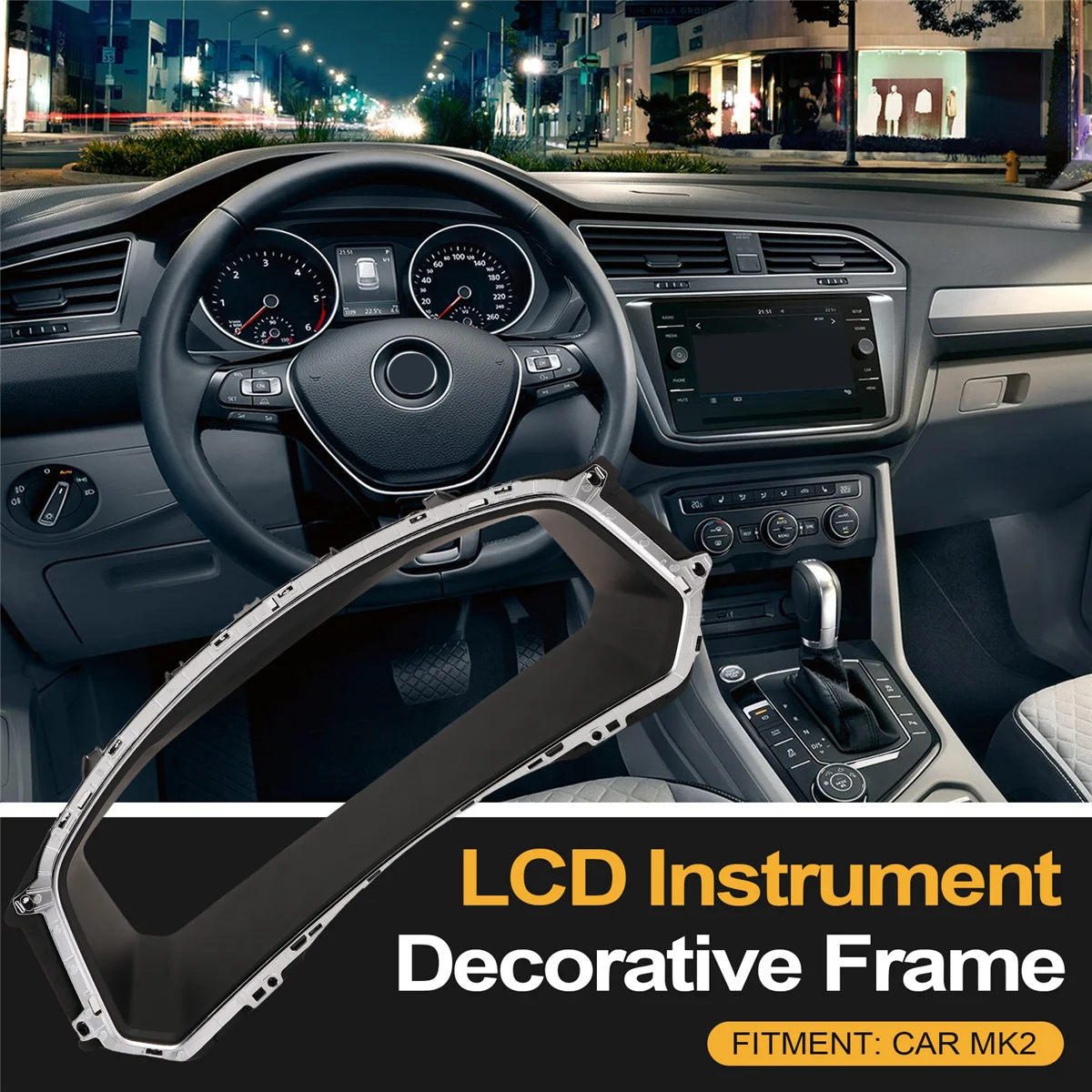 إطار جهاز LCD للسيارة ، إطار زخرفي ، فولكس فاجن تيغوان MK2 5NG ، 5NG857189D