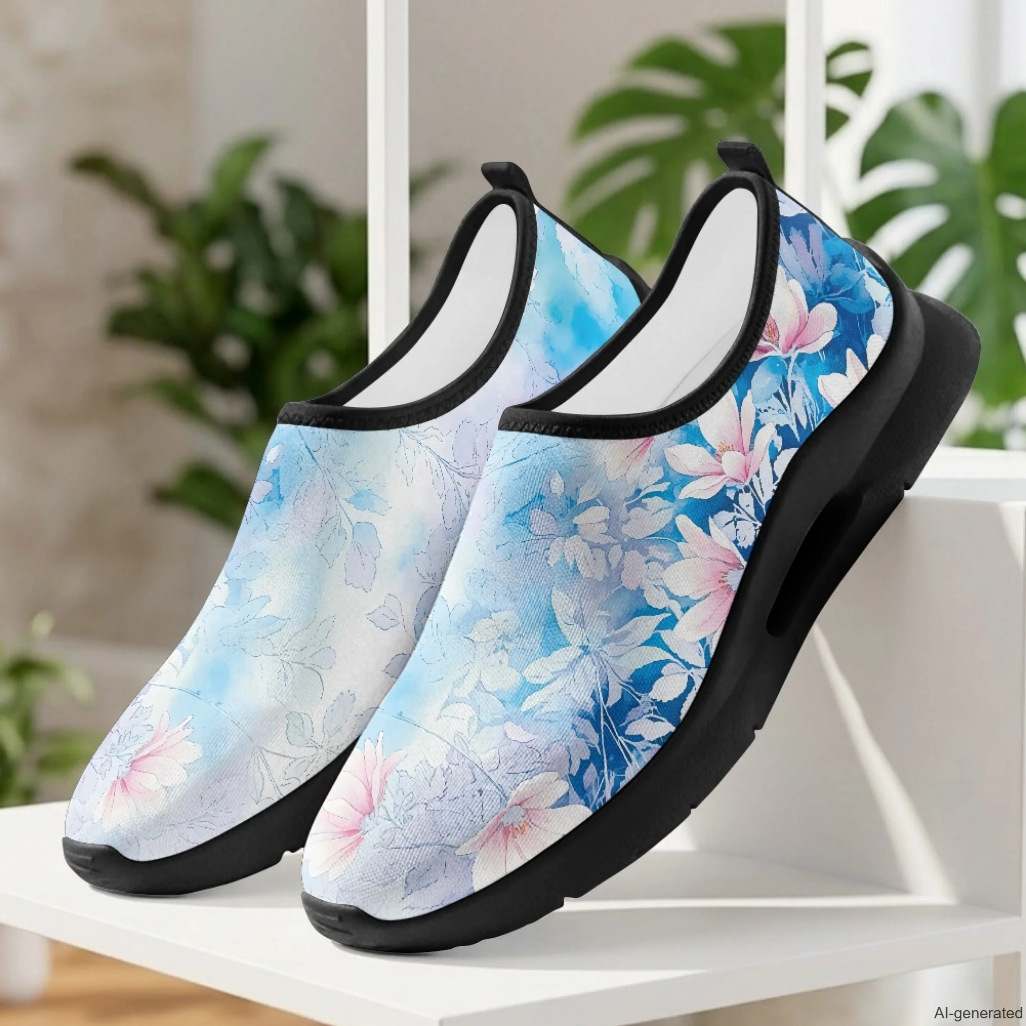 XIXIRIMIDO Non Slip Shoes for Woman for Nurse Casual Shoes Slip On Walking Shoes Football Shoes Male Shoes Sneakers Flower Print