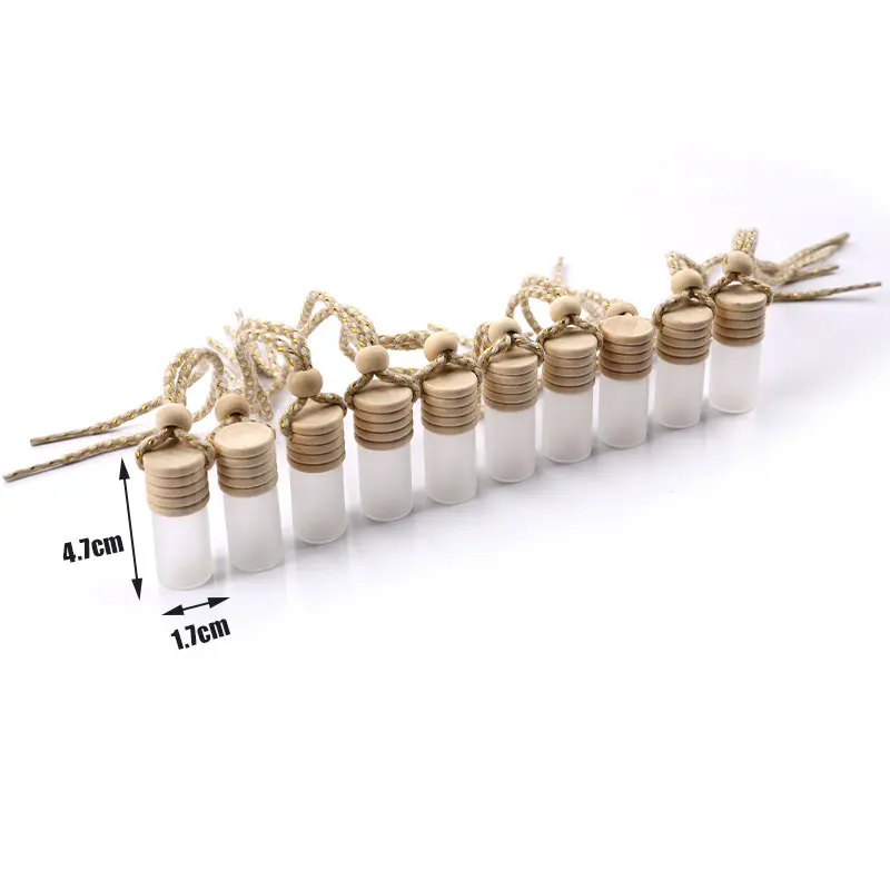 Hot Sale 20/10Pcs 5ml Transparent Empty Car Perfume Glass Bottle for Essential Oils Air Freshener Perfume Pendant Bottles