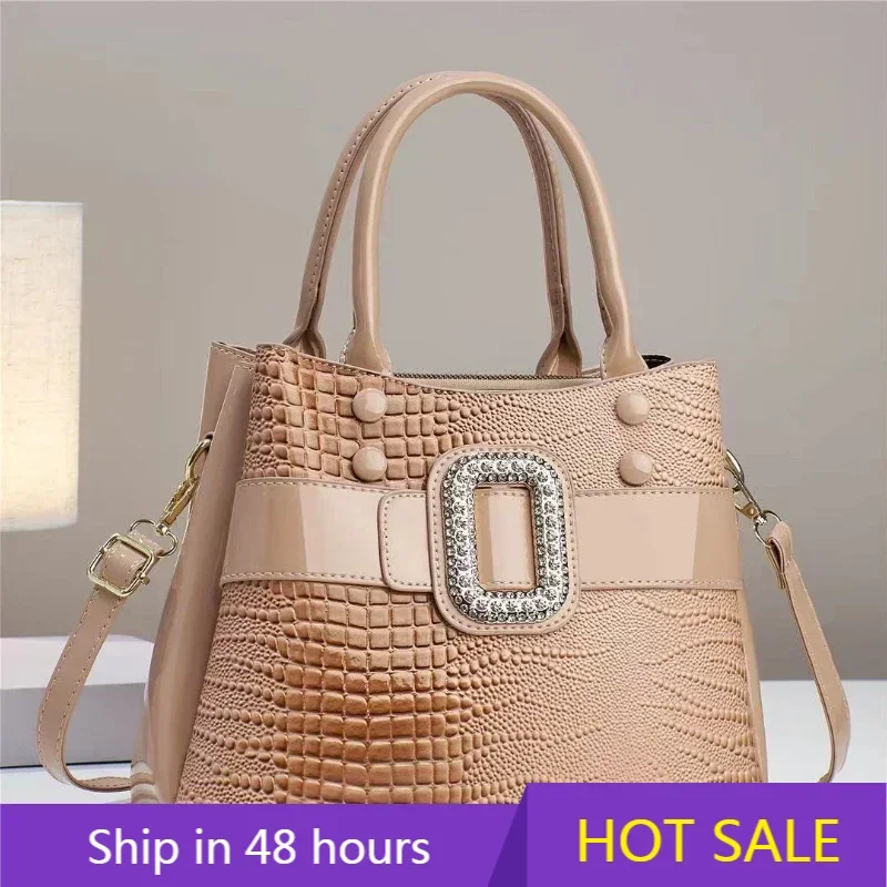 Luxury Brand Designer Women's Handbag Large Capacity Classic Crossbody Bag Crocodile Pattern Shoulder Bag Commuting Tote Bag