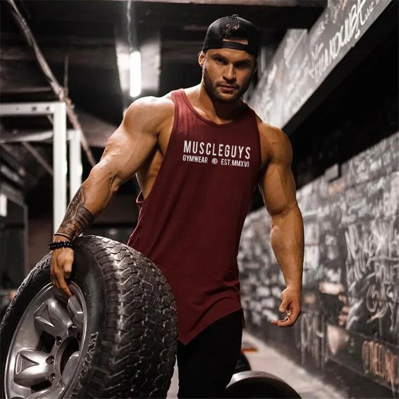 

Мужской летний жилет для фитнеса, повседневные мужские майки с круглым вырезом, брендовая одежда Muscleguys, рубашка без рукавов для спортзала, топы на бретелях для бодибилдинга