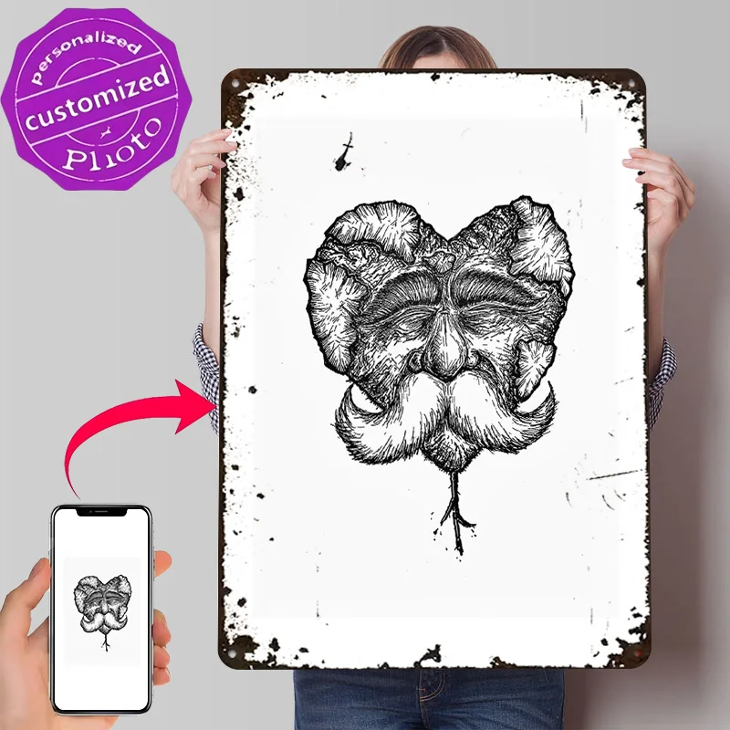Fragile Earth Heart Personalized 3D Textured Metal Poster Wall Art Vintage Tin Signs for Gaming Room Decoration Cozy Desk Decor