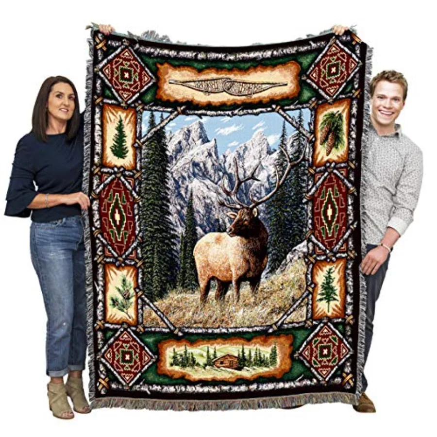 

Плед Elk Lodge - Life Cabin Gift, тканый из хлопка, ручная работа, 724