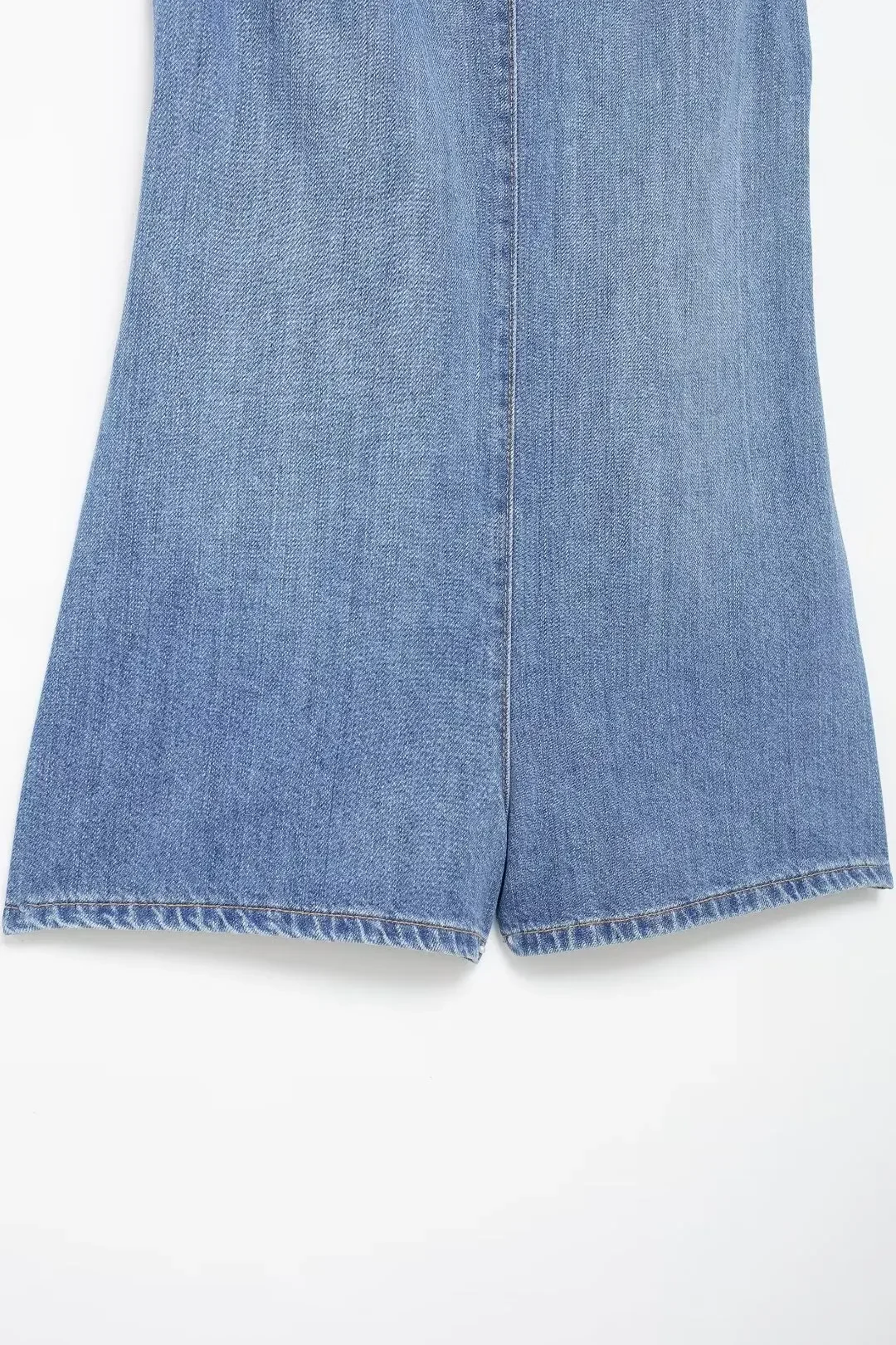 Macacão de tecido jeans casual chique feminino, suspensório sem mangas, moda retrô, novo, 24