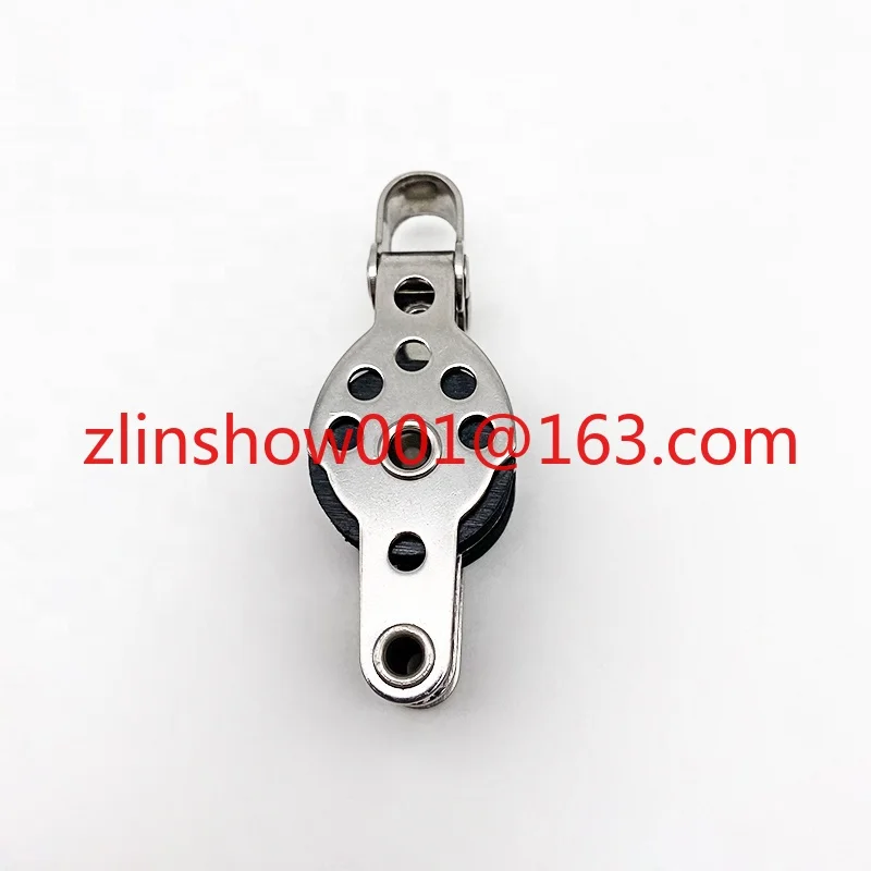 Marine Boot Zubehör Edelstahl Doppel Nylon Scheiben Flaschenzug für 4mm Seil