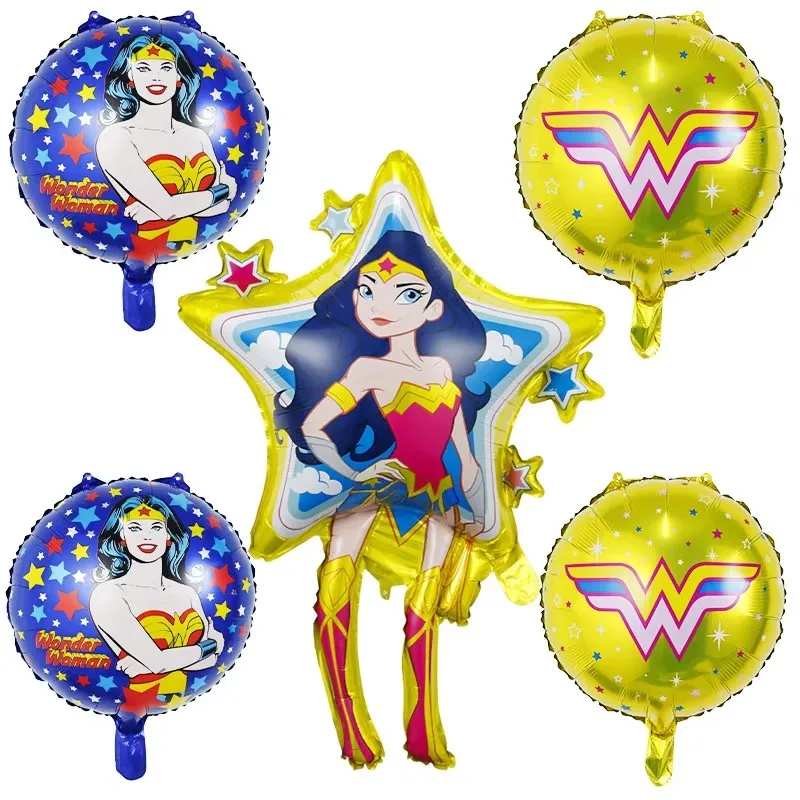 Super Frau Held Thema Geburtstag Party Dekorationen Mädchen Stern Wunder Frau Folienballon Set Babyparty Kinder Junge Mädchen Held Spielzeug