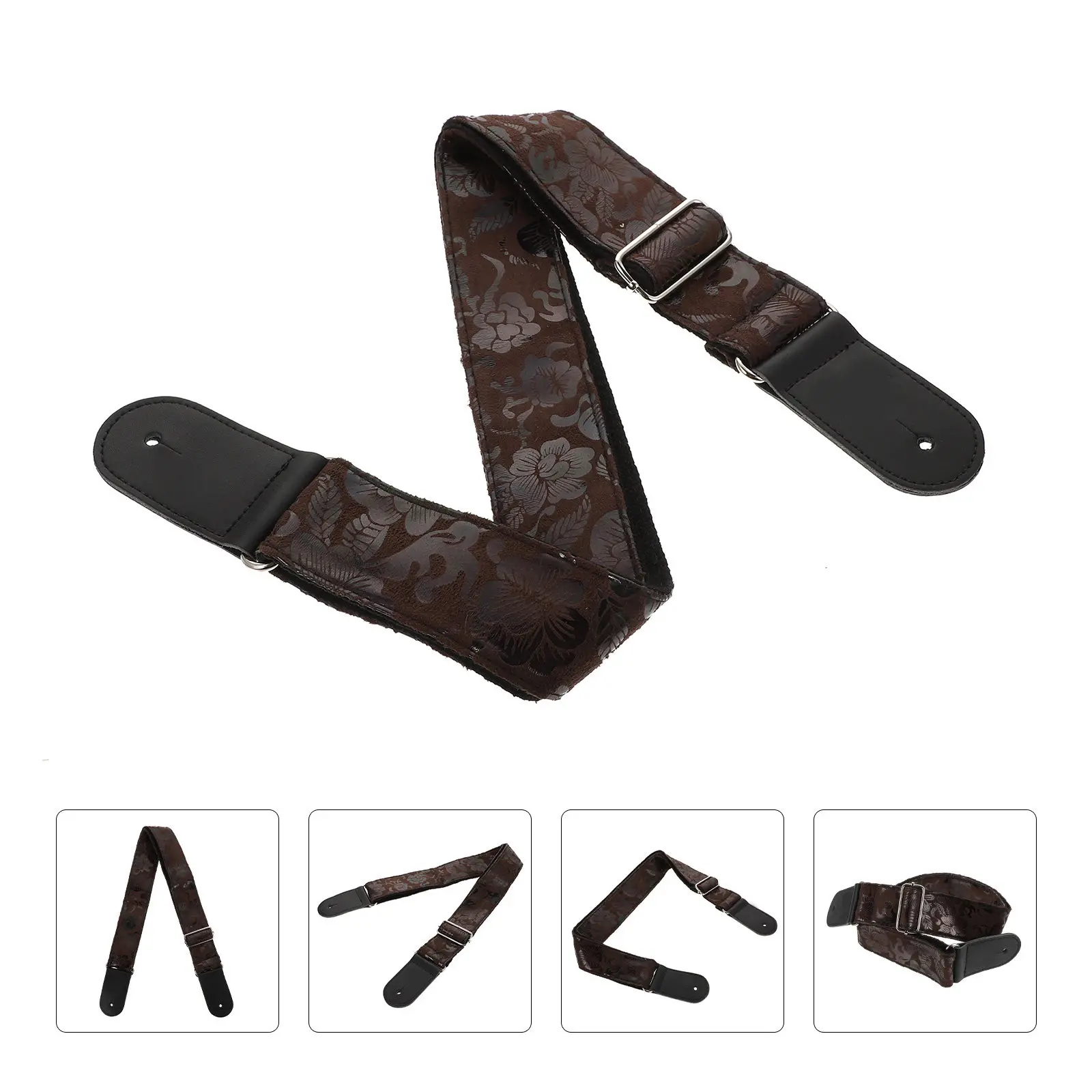 1pc Guitar Strap Creative Embossing Design Adjustable Wear-Resistant For Electric Guitar Instrument Accessory Decorative
