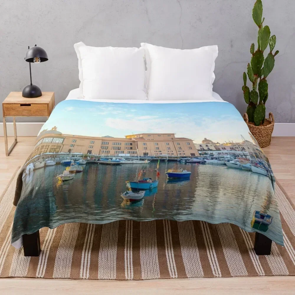 

Panorama of Bari, Italy Throw Blanket Cozy Sofa Blanket for TV Watching Napping