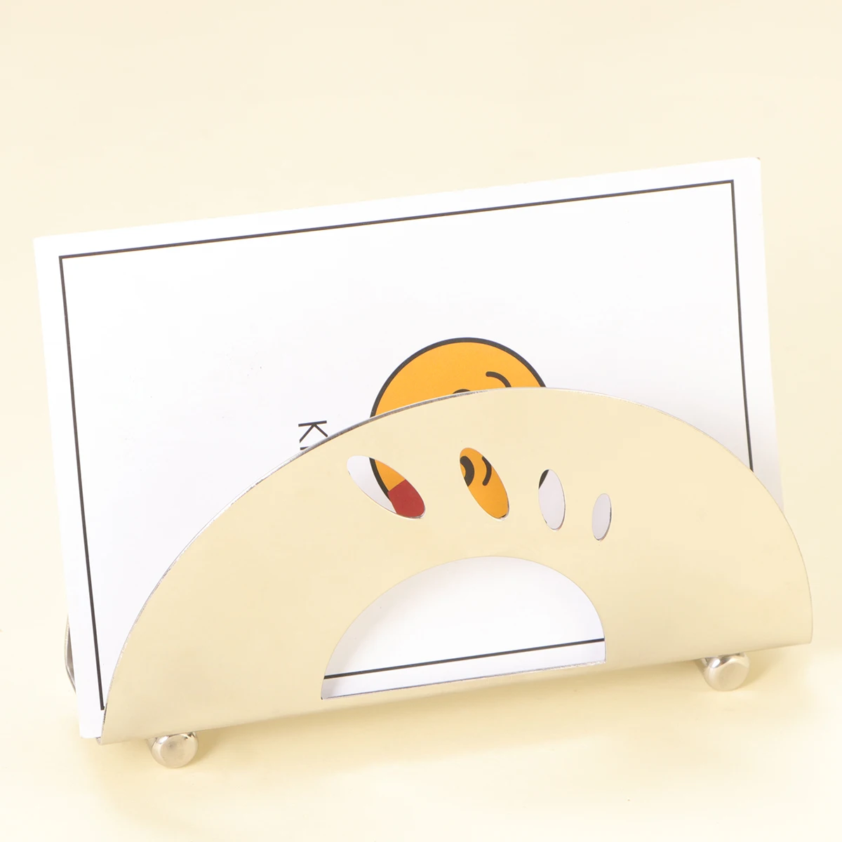 

Stainless Steel Tissue Holder With Holes Rustproof Napkin Stand Semicircle Design Mirror Polish Fits Standard Tissue