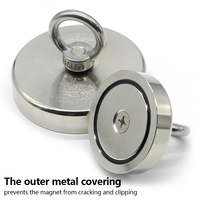 D16 D42mm N52 Neodymium Fishing Magnet Super Strong Heavy Duty Rare Earth with Eyebolt Salvage Magnetic