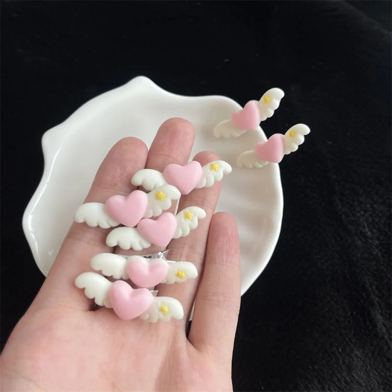 Pet Small Dog Cat Hair Clips Heart Wings Shape Hairpins Lovely Puppy Bows Barrette Pet Supplies Grooming Hair Accessories