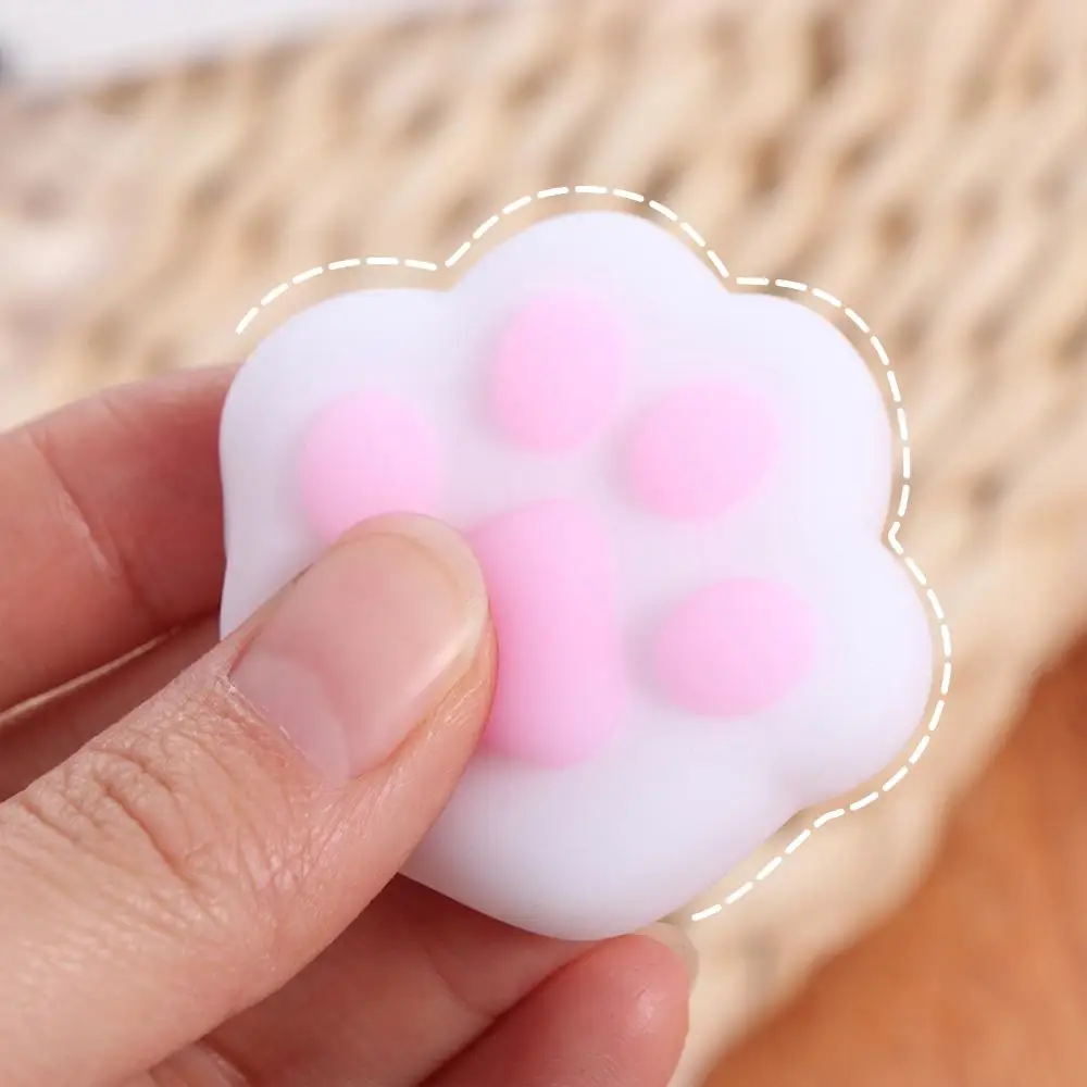 Cute Sensory Toy Mini Cat Paw Squeeze Toy Silicone TPR Cartoon Fidget Toy Fidget Toy 3D Pinch Decompression Toy Kids Tricky Doll