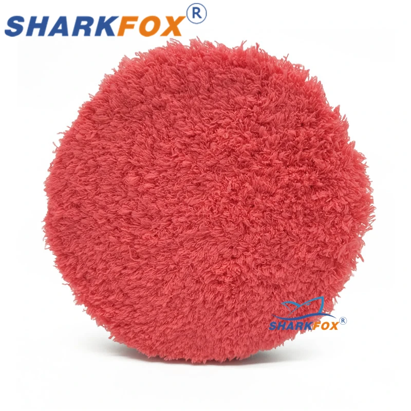 Sharkfox 3/4/5/6/7 Inches Microfiber Polishing Pad Sealing Wax Buffing Pads For DA/RO Polisher Removing Wax Buffer Pads