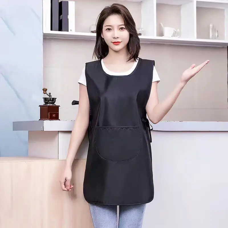 주머니가있는 더러운 방수 주방 앞치마 여성 그림 요리 작업 Pinafore 네일 살롱 미용 앞치마 레스토랑