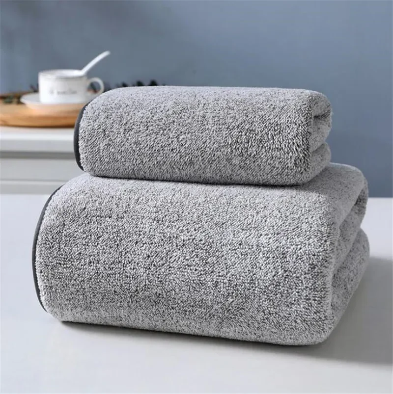 Bamboo Charcoal Fiber Towel Set Coral Velvet Bath Towel Adult Microfiber Bamboo Charcoal Face Hand Towel Bathroom Bath Towel Set