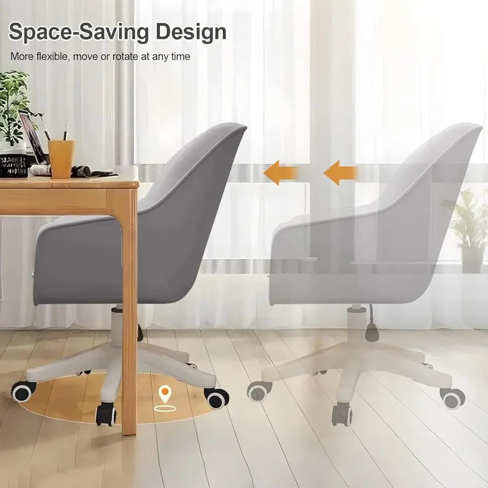 Home Office Chair Velvet Vanity Chairs Cute Makeup Desk Chair With Wheels Mid Ba Computer Chairs Height Adjustable Small Swivel