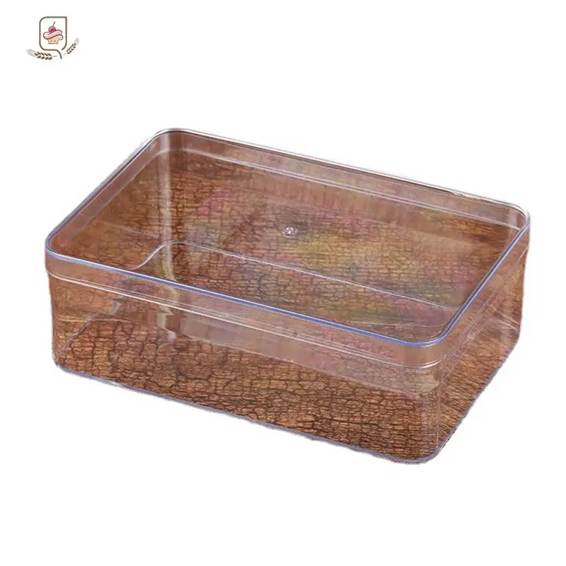 Rectangular Plastic Transparent Box Food Grade Ps Biscuit Nut Chocolate Candy Box With Lid