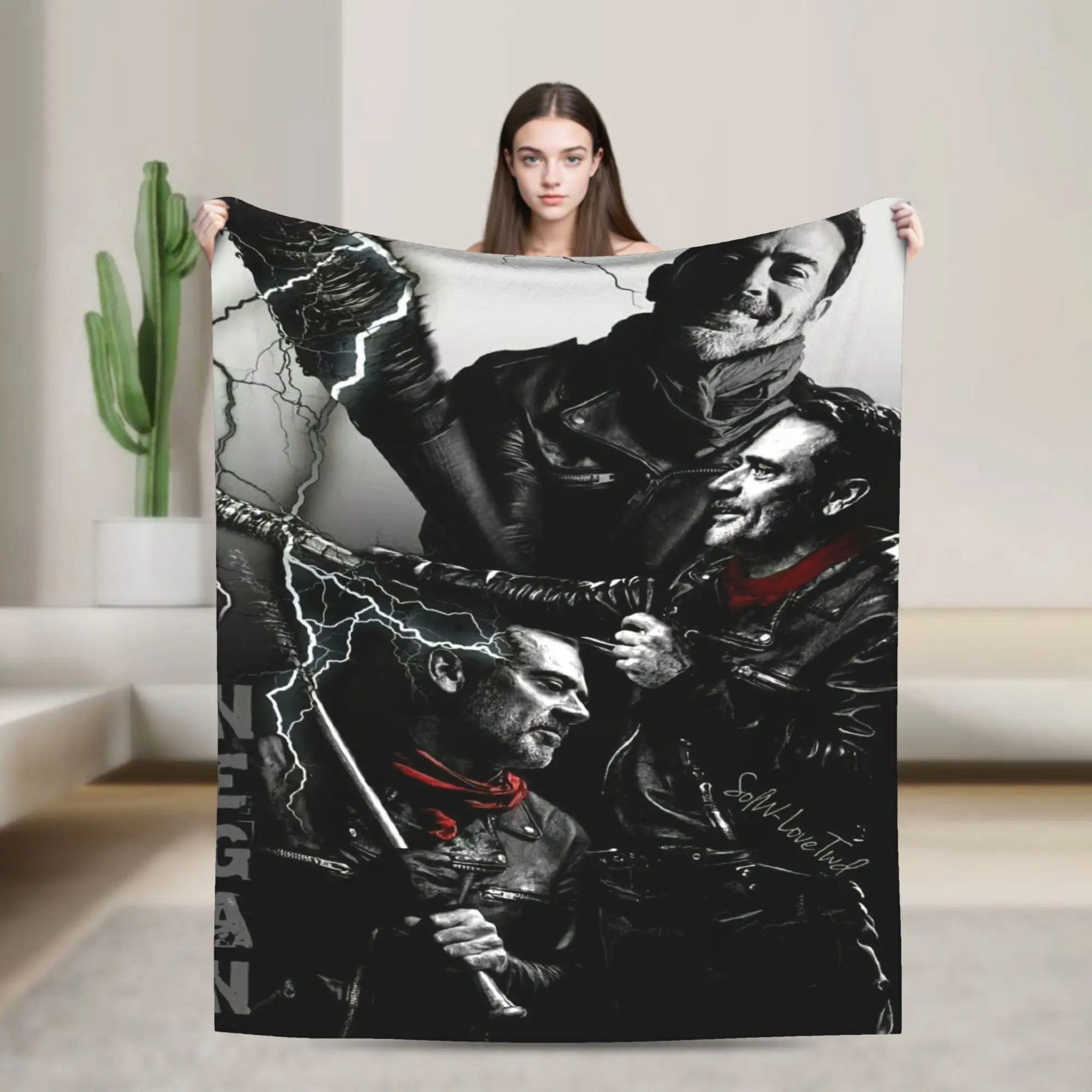 Super Soft Bedding Throws Camping Negan Smith Blanket  Flannel Bedspread For Outdoor Funny Sofa Bed Cover