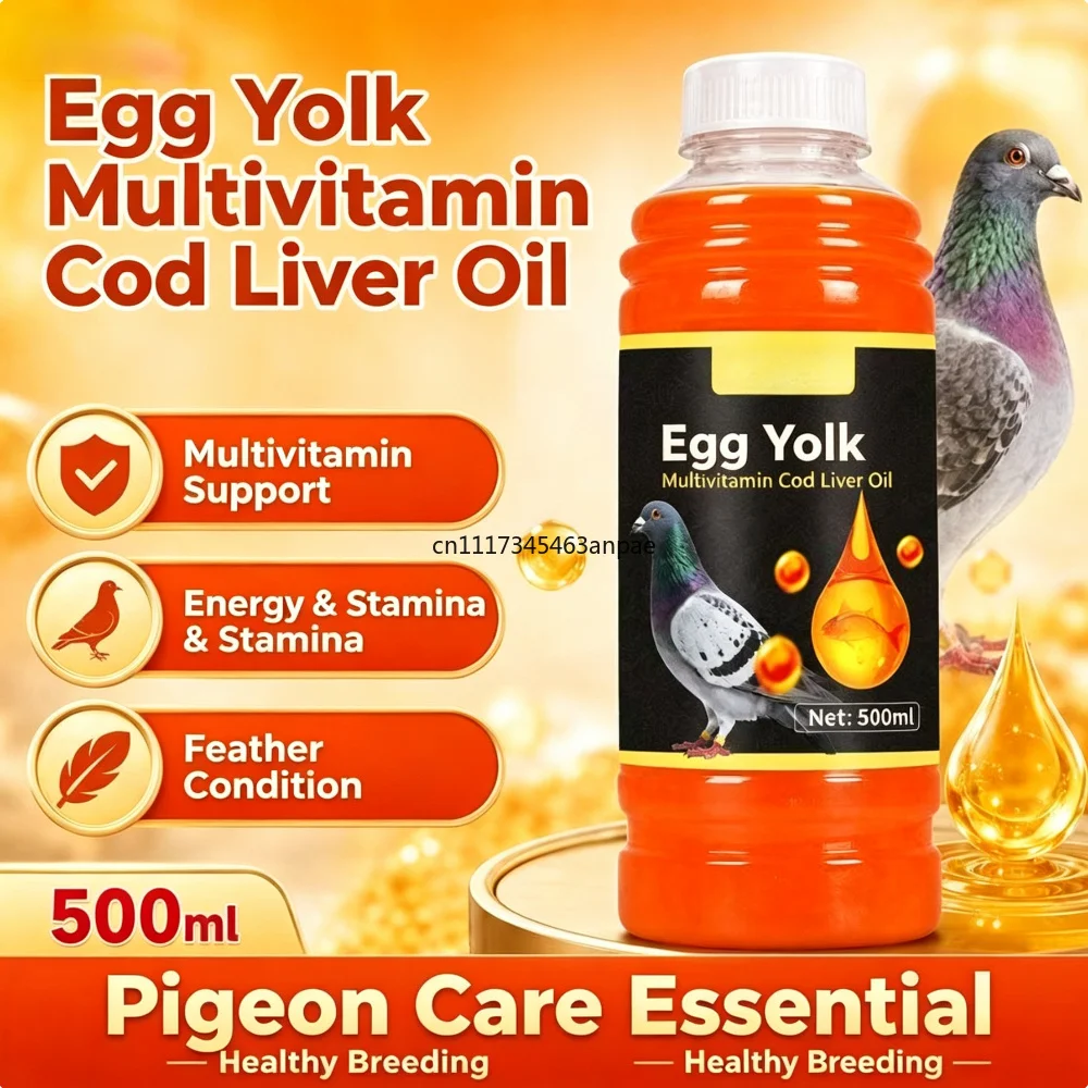 500ml Pigeon Multivitamin & Cod Liver Oil Vitamin Supplement for Racing Pigeons, Breeding Stock & Young Birds