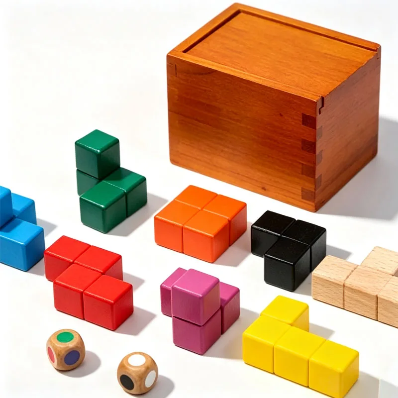 

Magic Wooden Puzzles Box Brain Teaser IQ Logical Thinking Geometric Shape Matching Fun Challenge Educational Toys Kids & Adults