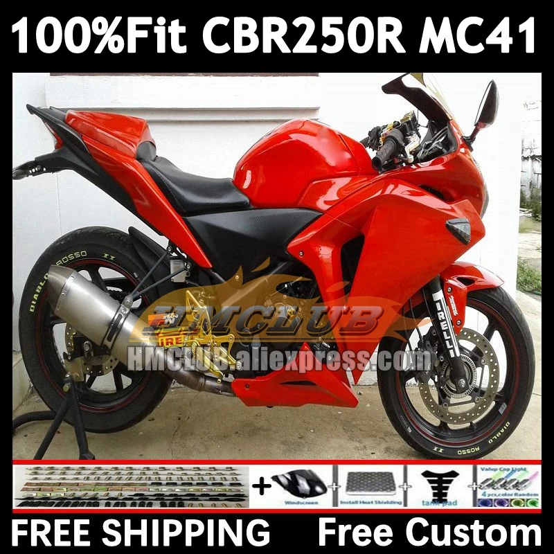 Injection For HONDA CBR250 R CBR250R MC41 gloss red 11 12 13 14 15 100No.8 CBR 250R 250 R 2011 2012 2013 2014 2015 Fairings