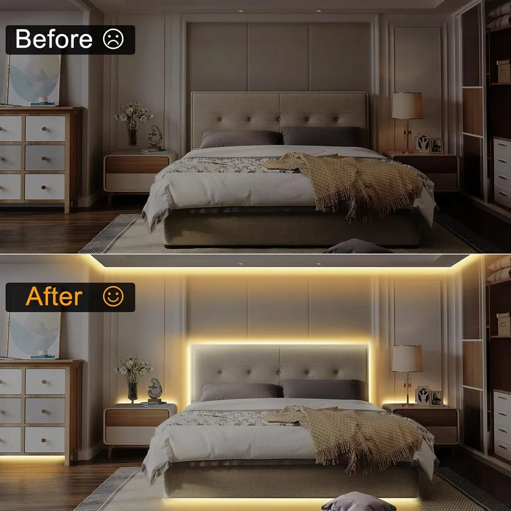 10m 20m Dimmable COB LED Strip 24V Flexible Room Lighting 2.4G RF Touch Panel Dimming Remote Control Warm White Natural White