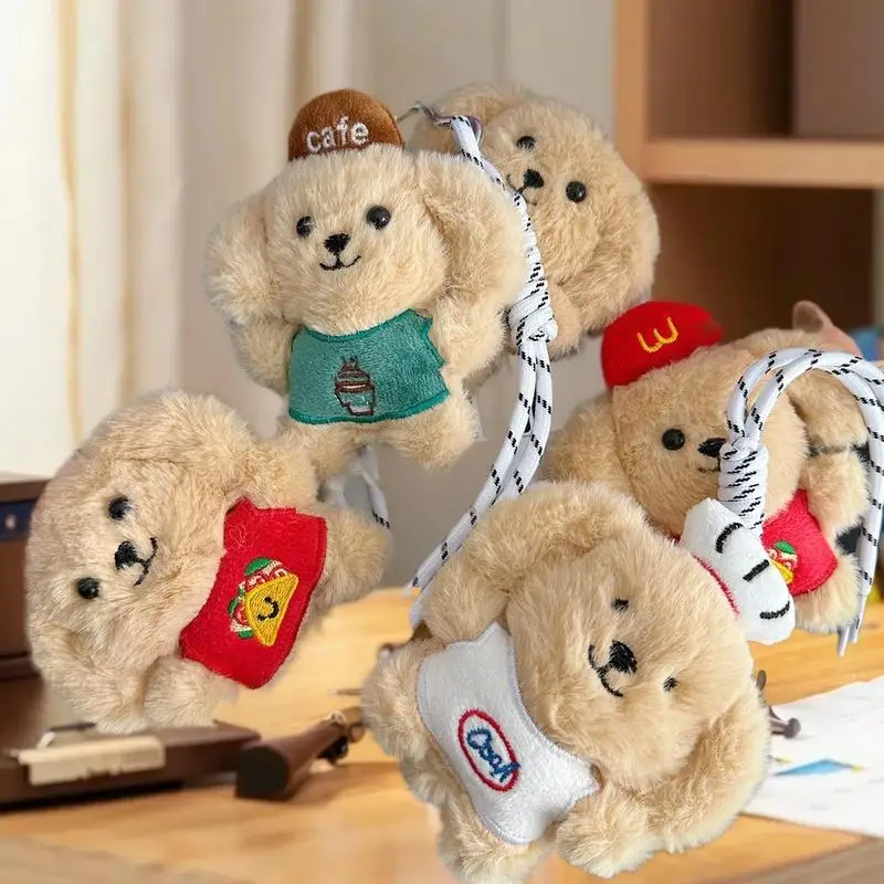 HUA HUA dessin animé en peluche poupée chiot pendentif mignon poupée décoration pendentif sac à dos pendentif décoration cadeaux