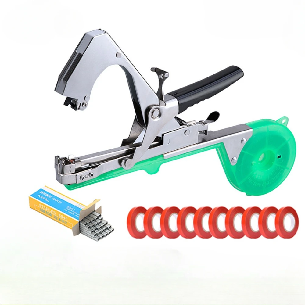 Tying Machine Plant Garden Plant Tapetool Tapener +10 Rolls Tape Set for Vegetable Grape Tomato Cucumber Pepper Flower