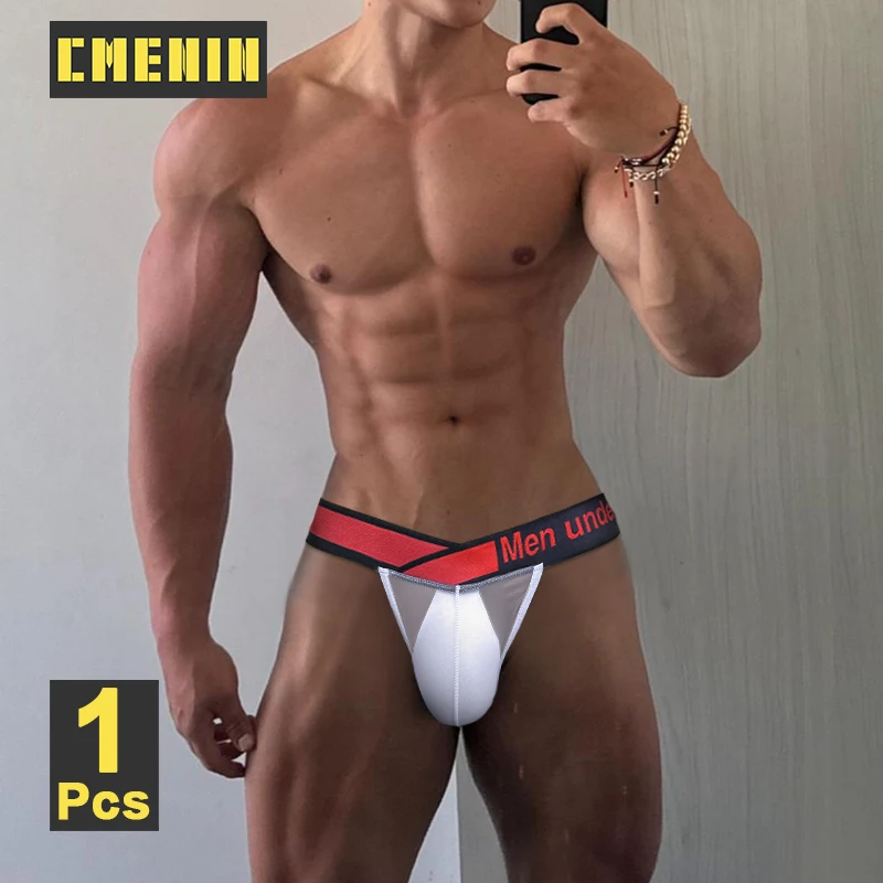 CMENIN Transparent Mesh Men\'s Panties Ultra-thin Sexy Men Briefs Sissy Slips Underwear Large Crotch Pouch Gays Mens Underpants