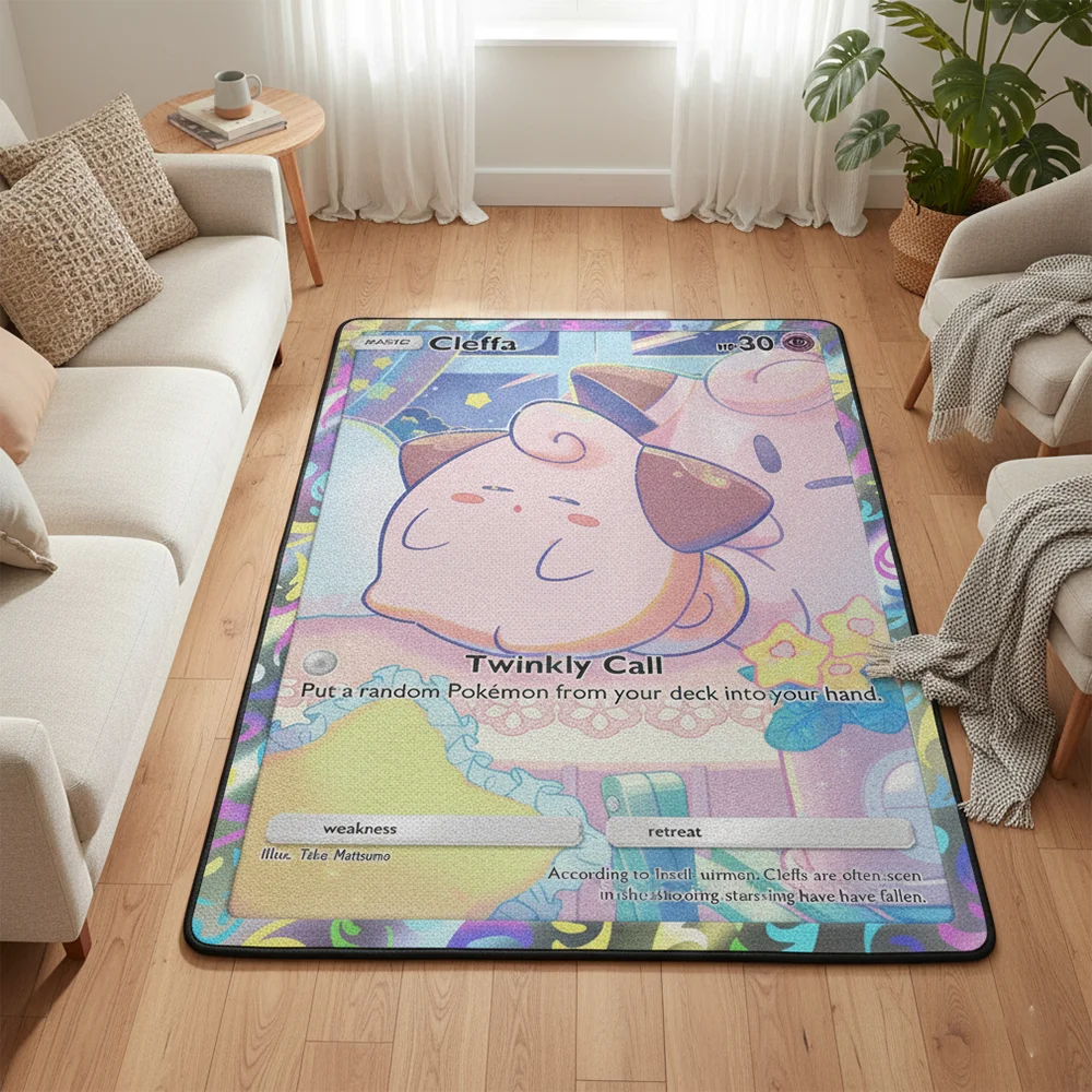 

Pokemon Cleffa Anime Rug Kawaii Cute Aesthetic Room Decor Soft Plush Carpet Non Slip Floor Mat Gaming Room Otaku Gift Bedroom