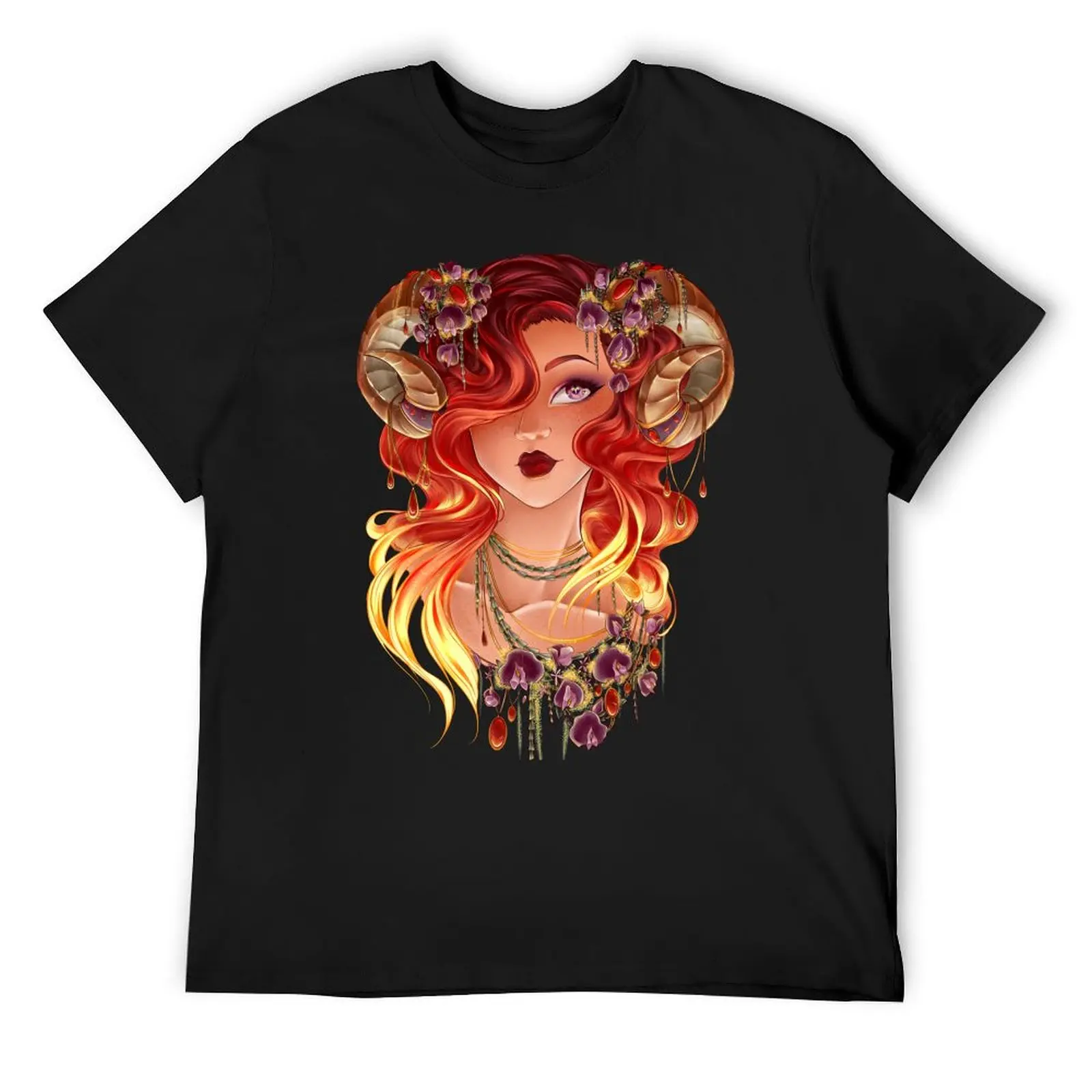 

Aries Zodiac Portrait T-Shirt quick-drying oversized graphic tee cute clothes mens shirts graphic tee