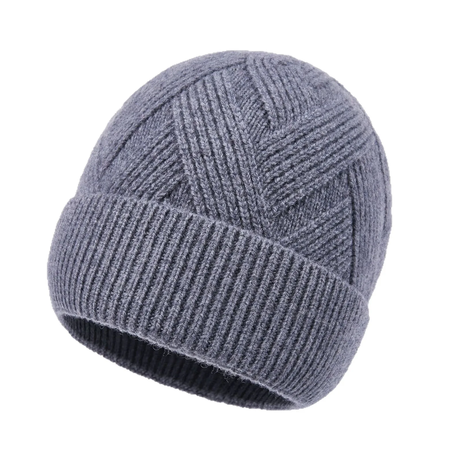 Gorro nuevo, gorro de reloj con medias, gorro de lana con cabeza de toque, gorro de invierno para hombre, tejido de lana grueso cálido para ciclismo al aire libre, invierno B8M77