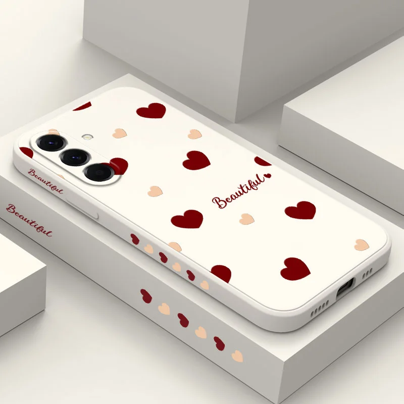 Red Heart Phone Case For Samsung Galaxy A57 A37 A27 A17 A56 A36 A26 A16 A06 A55 A35 A25 A15 A05 A54 A34 A24 A14 A04 Cover