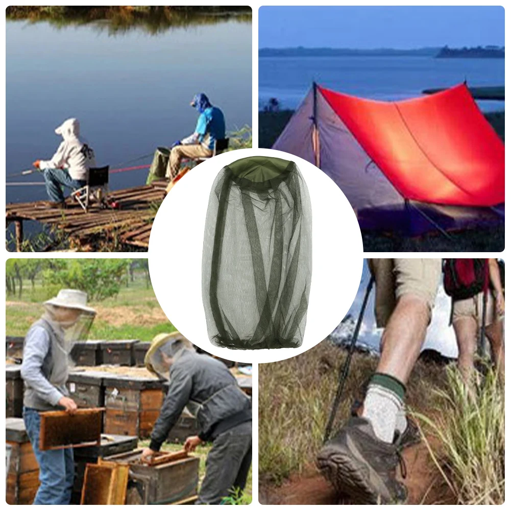 1/2 PCS Mesh Head Net Breathable Insect Gnat Head Cover Midge Net Hat Head Cover for Outdoor Hiking Camping Walking Fishing