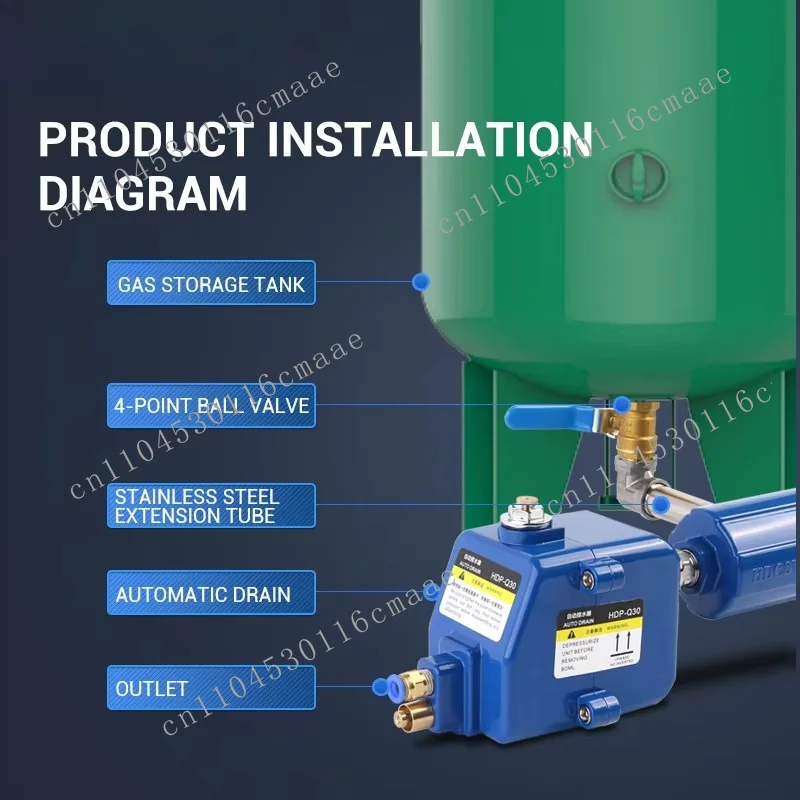 Automatic Drain Zero Air Consumption HDP-Q30 Air Compressor Rapid Drain Valve Air Storage Tank Automatic Drain