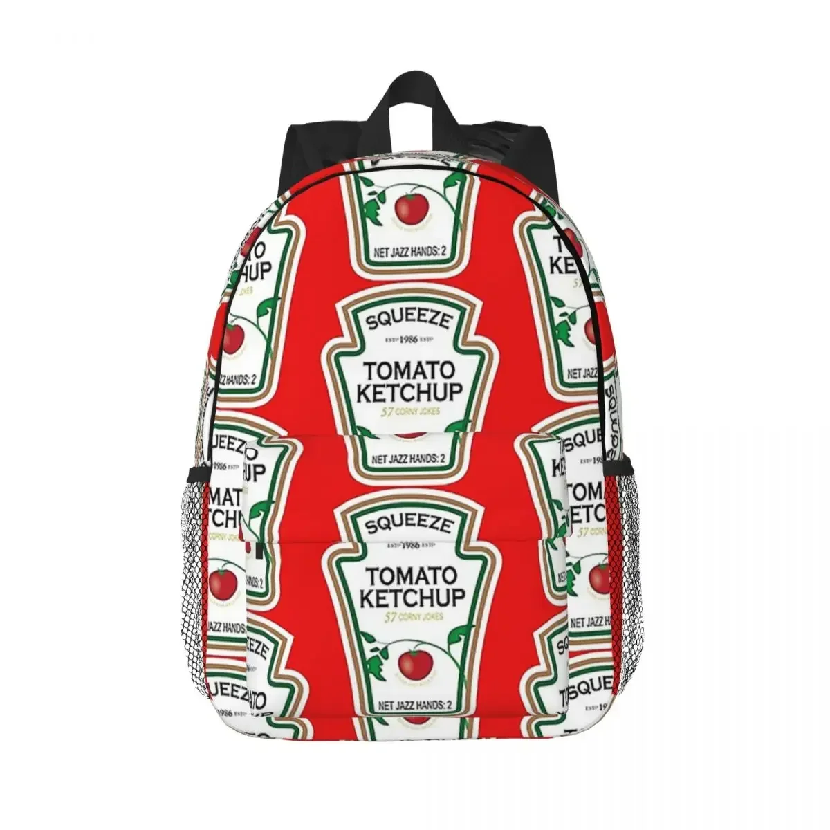 Funny Ketchup Label Backpacks Teenager Bookbag Fashion Children School Bags Laptop Rucksack Shoulder Bag Large Capacity