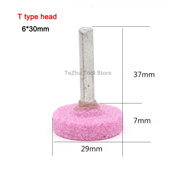 6mm haste cerâmica moagem cabeça, roda abrasiva para ferramentas elétricas rotativas dremel, cilindro, cabeça do tipo t