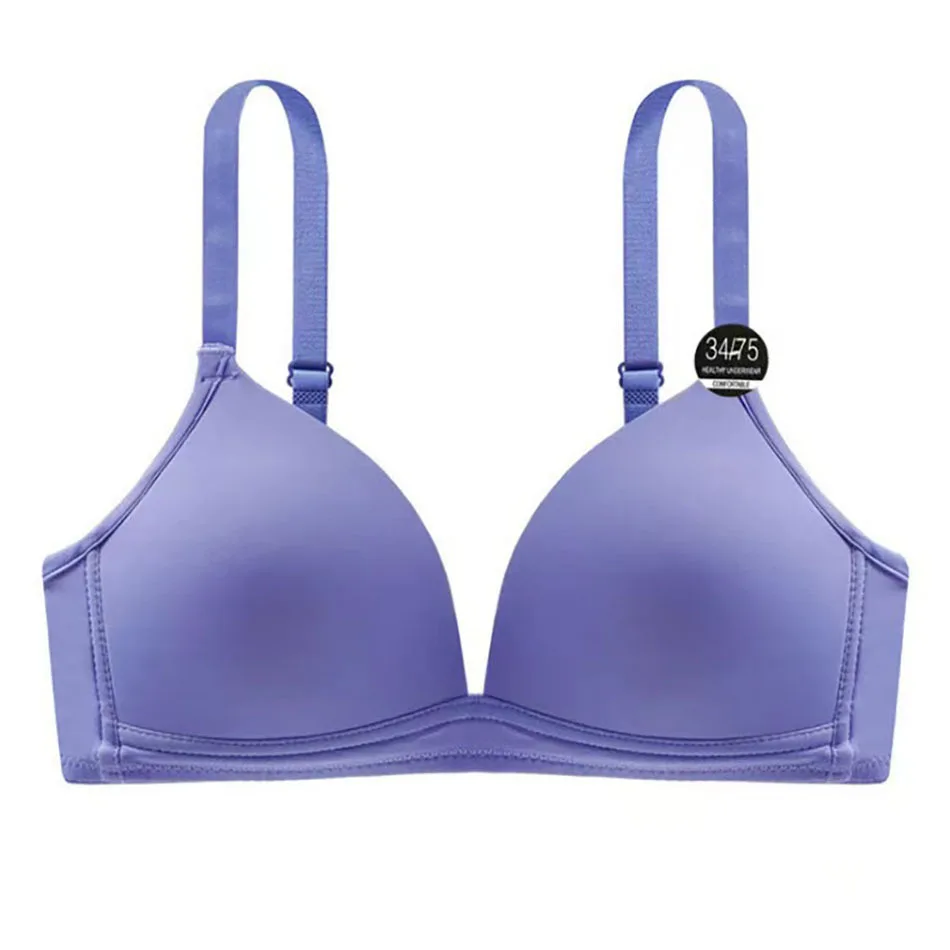 Thin And Minimalist Underwire Free Underwear With Triangular Cups Gathered For Seamless Bras