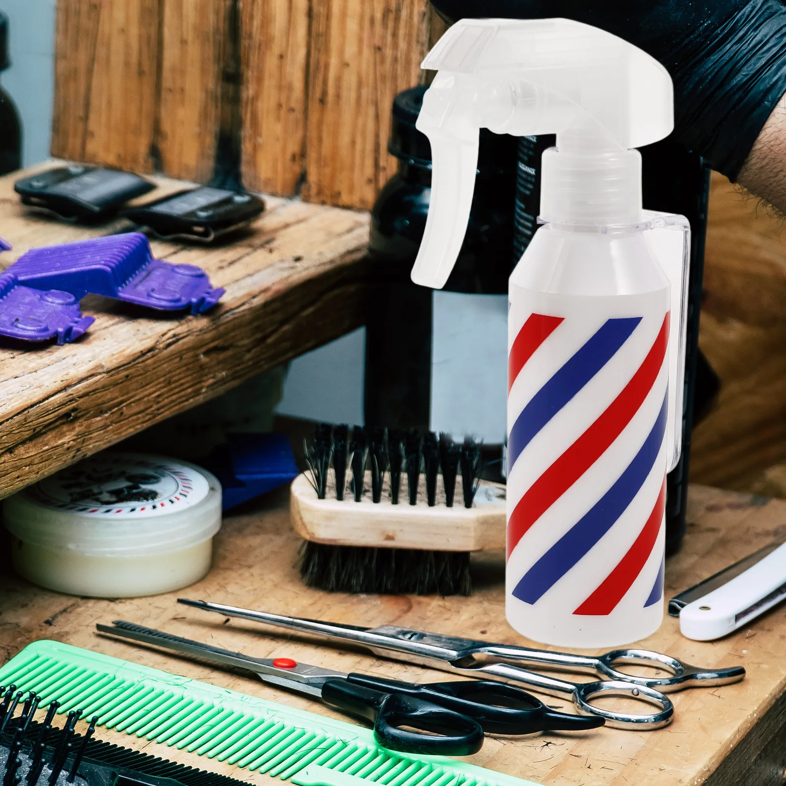 

2 Pcs Hair Spray Bottle Sprayer Bottles Stripe Hairdressing Barber Water Mister Plastic Misting Miss