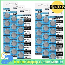 2-100Pcs Lithium Batteries CR2032 3V Coin Cell Battery BR2032 DL2032 ECR2032 For Watch Car Key Electronic Remote Control Toys