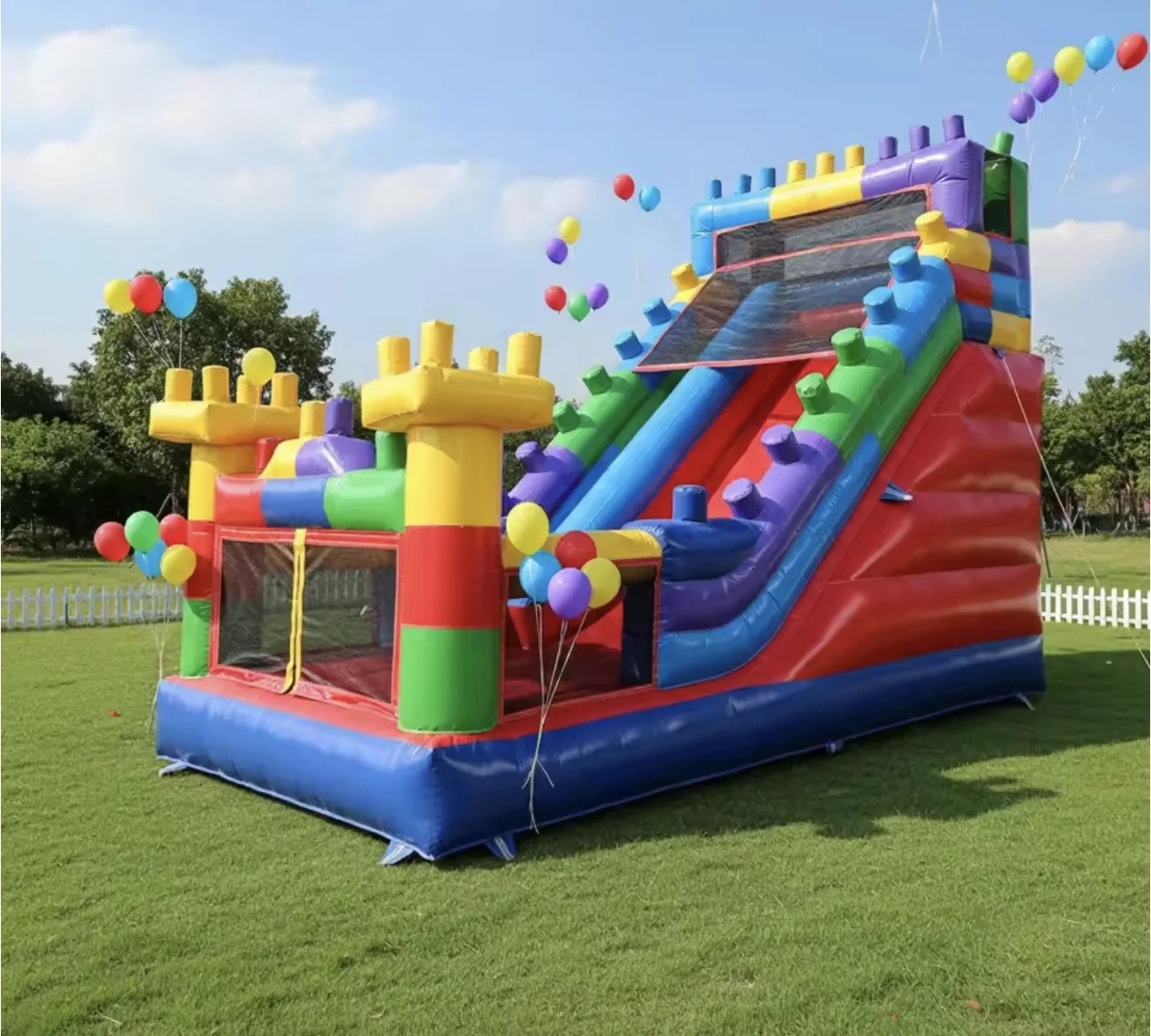 Customized Large Outdoor Inflatable Trampoline  Slide Commercial Grade Bouncy Slide Castle for Outdoor Play Business Rental